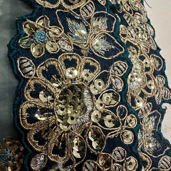 Blue and Gold Lehenga - size small - Picture 4 of 11